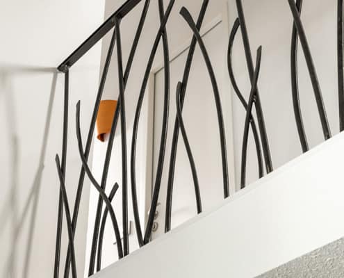 Création d'un garde corps par un ferronnier, par Elisabeth Hamard, architecte d'intérieur