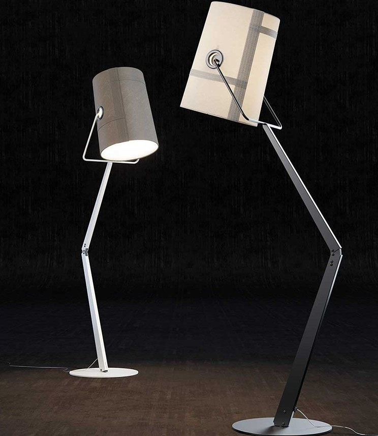 lampadaire métal et tissu pour éclairage d'ambiance par Elisabeth Hamard, architecte d'intérieur Toulon - Var